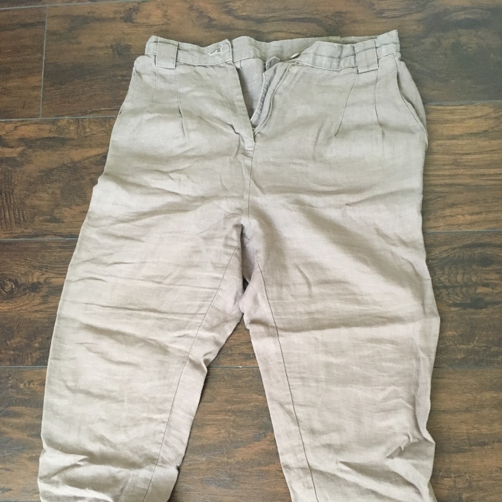 High Waisted Linen American Apparel Trousers